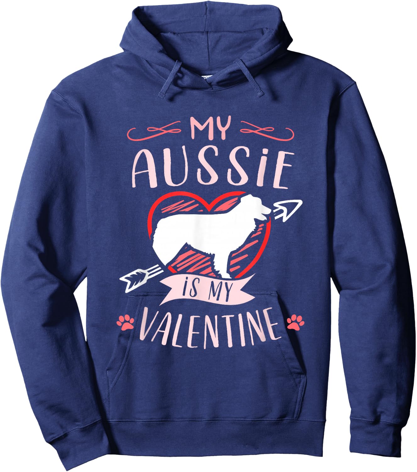 Valentine's day - Australian shepherd Dog Valentine Hoodie - Hoodie | Navy