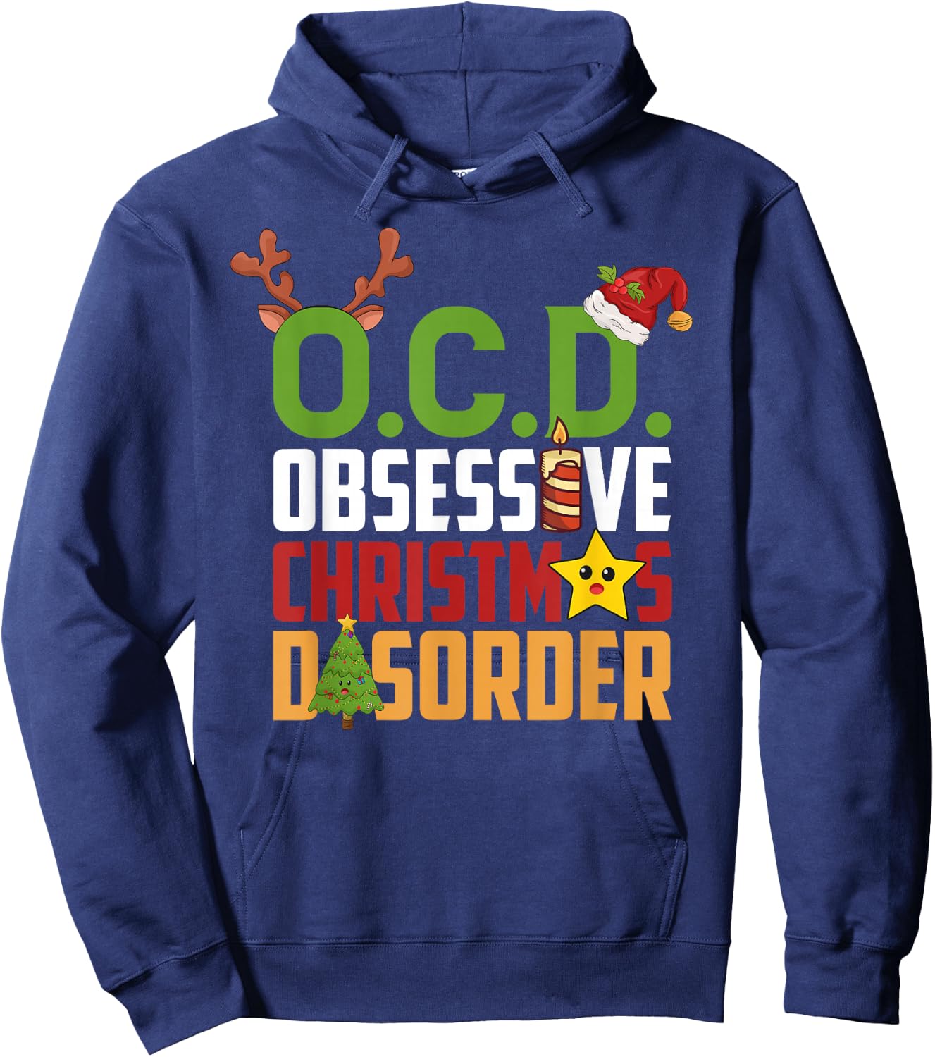 Obsessive Christmas Disorder OCD Xmas Lovers Hoodie - Hoodie | Navy