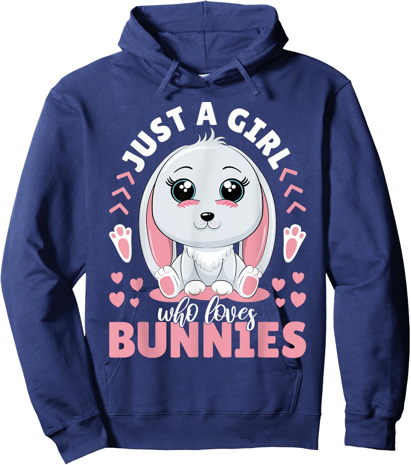 Just A Girl Who Loves Bunnies Women Rabbit Lover Cute Bunny Hoodie - Hoodie | Navy