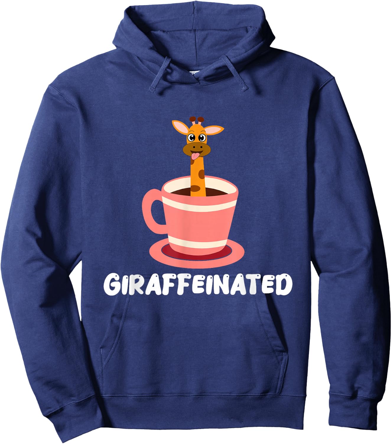 Giraffeinated Coffee Giraffe Zookeeper Zookeeping Animal Hoodie - Hoodie | Navy