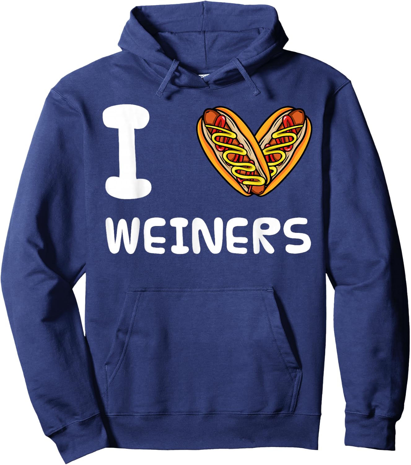 I Love Weiners Hotdogs Frankfurter Wiener Frank Sausage Bun Hoodie - Hoodie | Navy