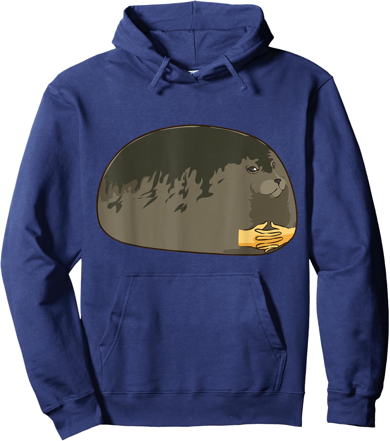 Seal With Hands Crossed Meme Cute Chubby Seal Dank Meme Hoodie - Hoodie | Navy