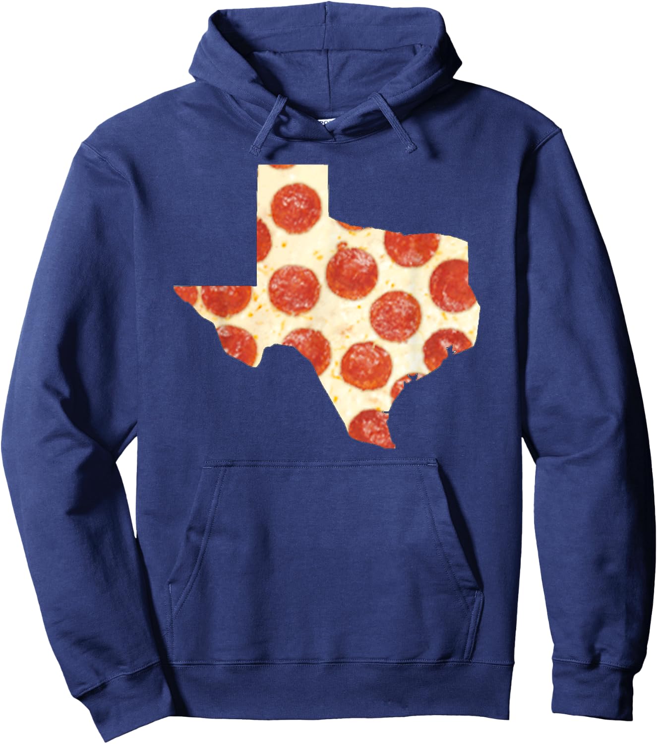 Texas Pizza Shirt Pepperoni Pizza State Hoodie - Hoodie | Navy