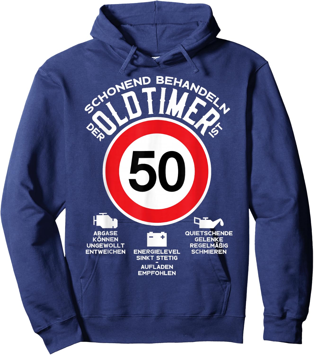 TEMPO 50 YEARS GENTLE TREATING OLDTIMER 50th BIRTHDAY , black Hoodie - Hoodie | Navy