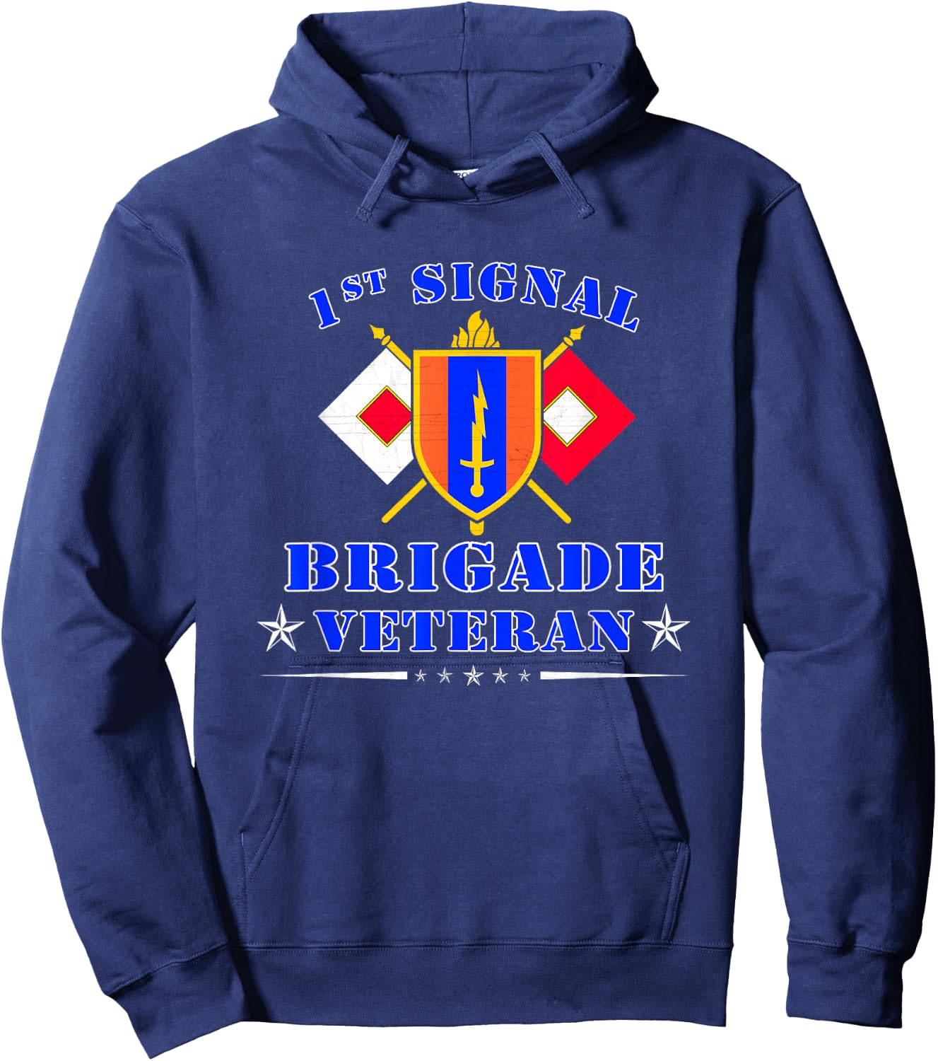 1st Signal Brigade Veteran US Army Signal Corp Veteran Hoodie - Hoodie | Navy