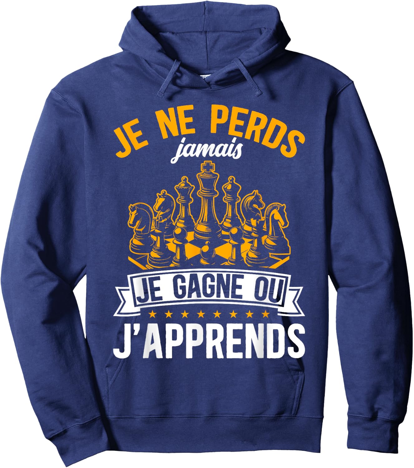 Funny I Never Lose I Win Or I Learn Chess , Black, S Hoodie - Hoodie | Navy