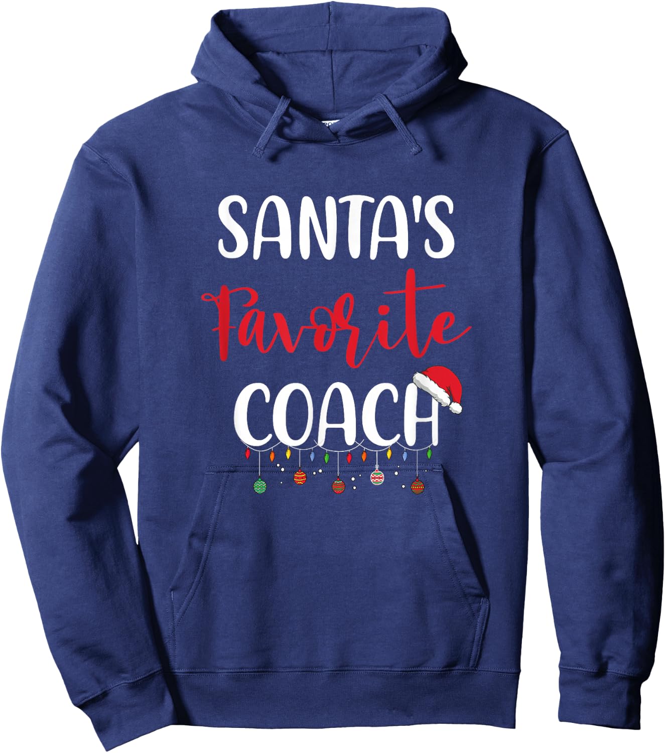 Santa's Favorite Coach Pajama Xmas Christmas Hoodie - Hoodie | Navy