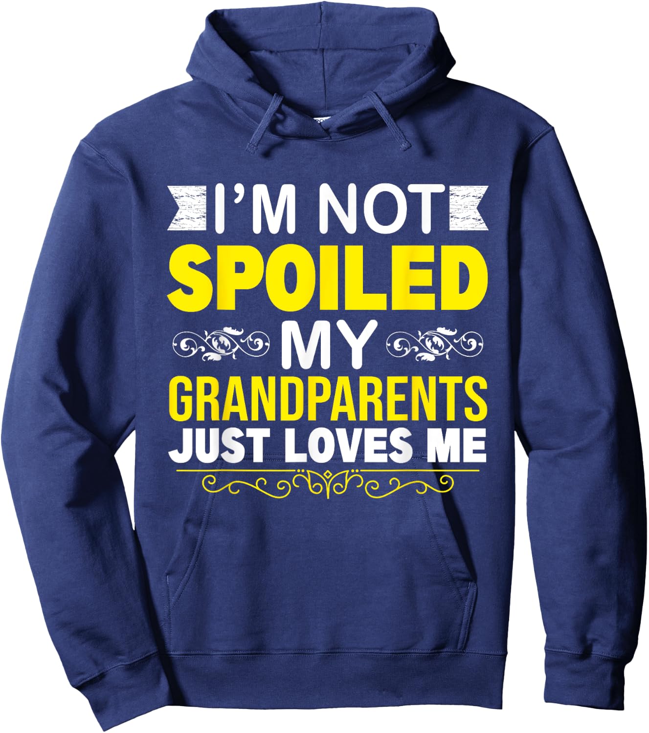 Cute Spoiled Grandson Grandma Grandpa Hoodie - Hoodie | Navy