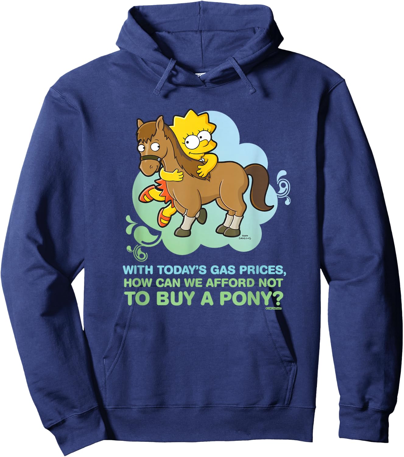 The Simpsons Lisa Simpson Buy a Pony Retro Hoodie - Hoodie | Navy