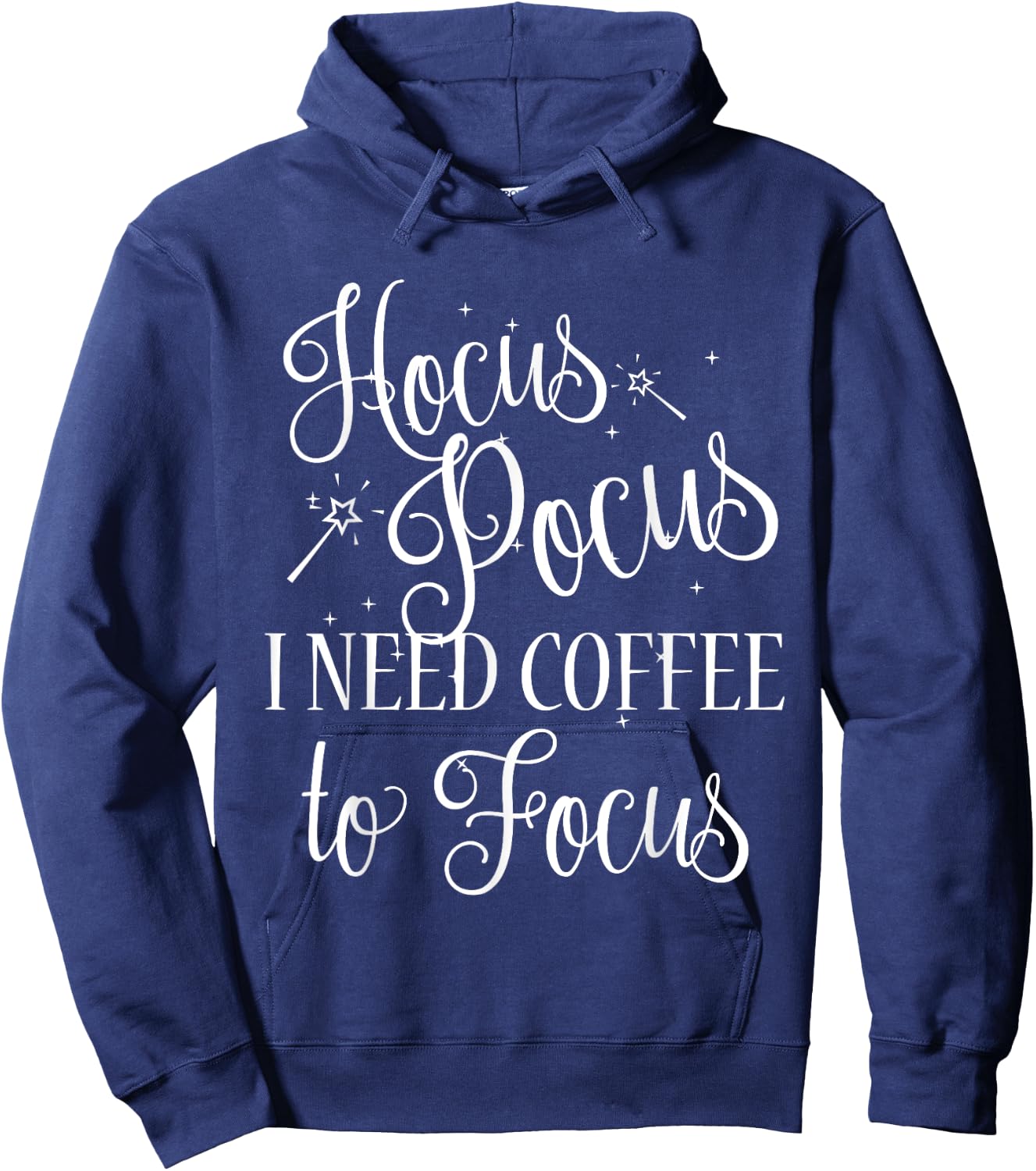 Hocus Pocus I need Coffee to Focus Funny Halloween Shirt Hoodie - Hoodie | Navy