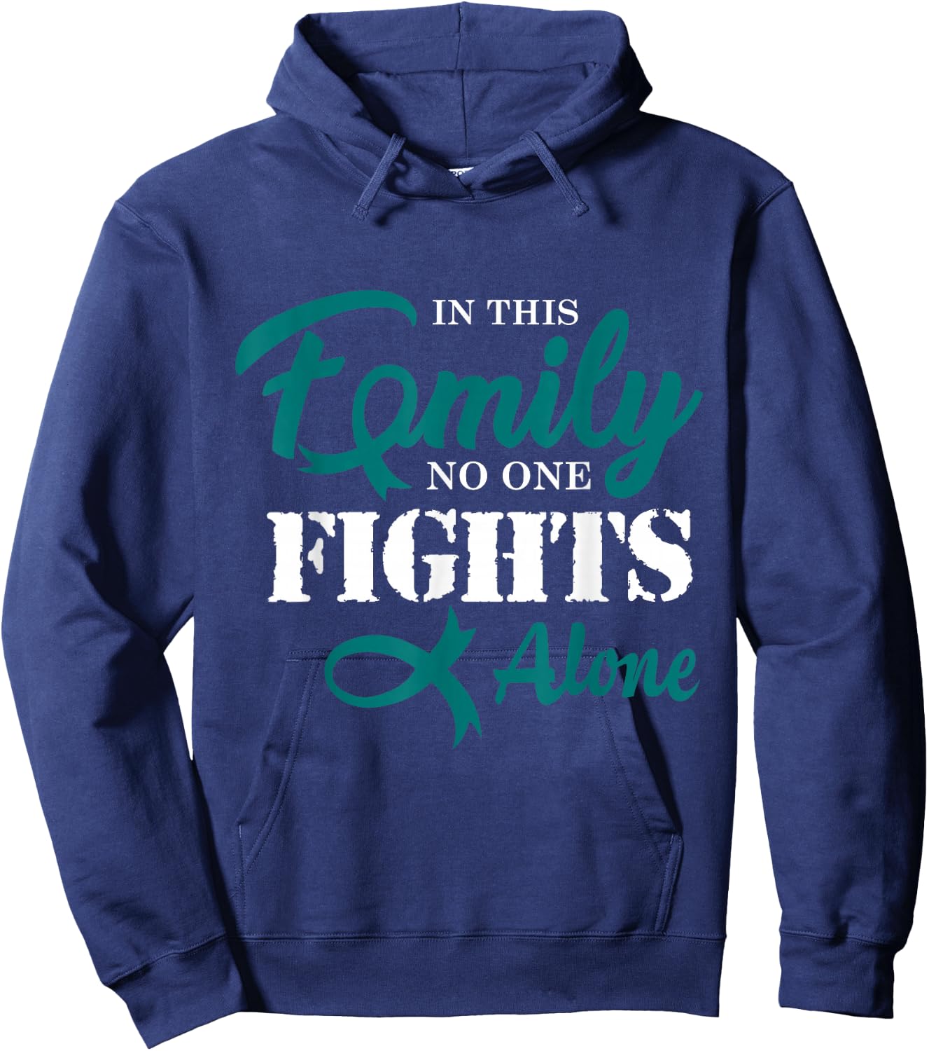 Ovarian Cancer Fight Cancer Ribbon Hoodie - Hoodie | Navy