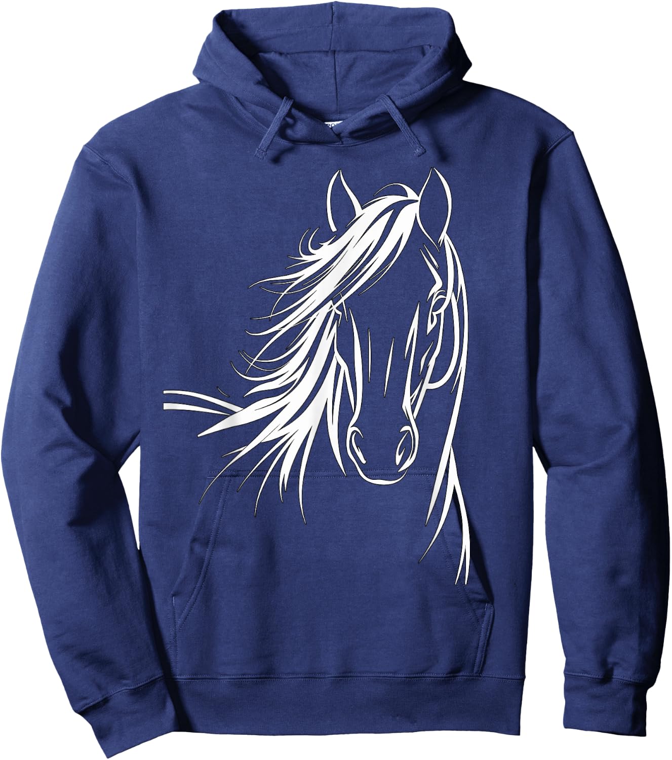 Magical and Funny Horse lover Gifts -Kids, Girls Horse Silhouette Graphic , Black, Small, Short Sleeve Hoodie - Hoodie | Navy