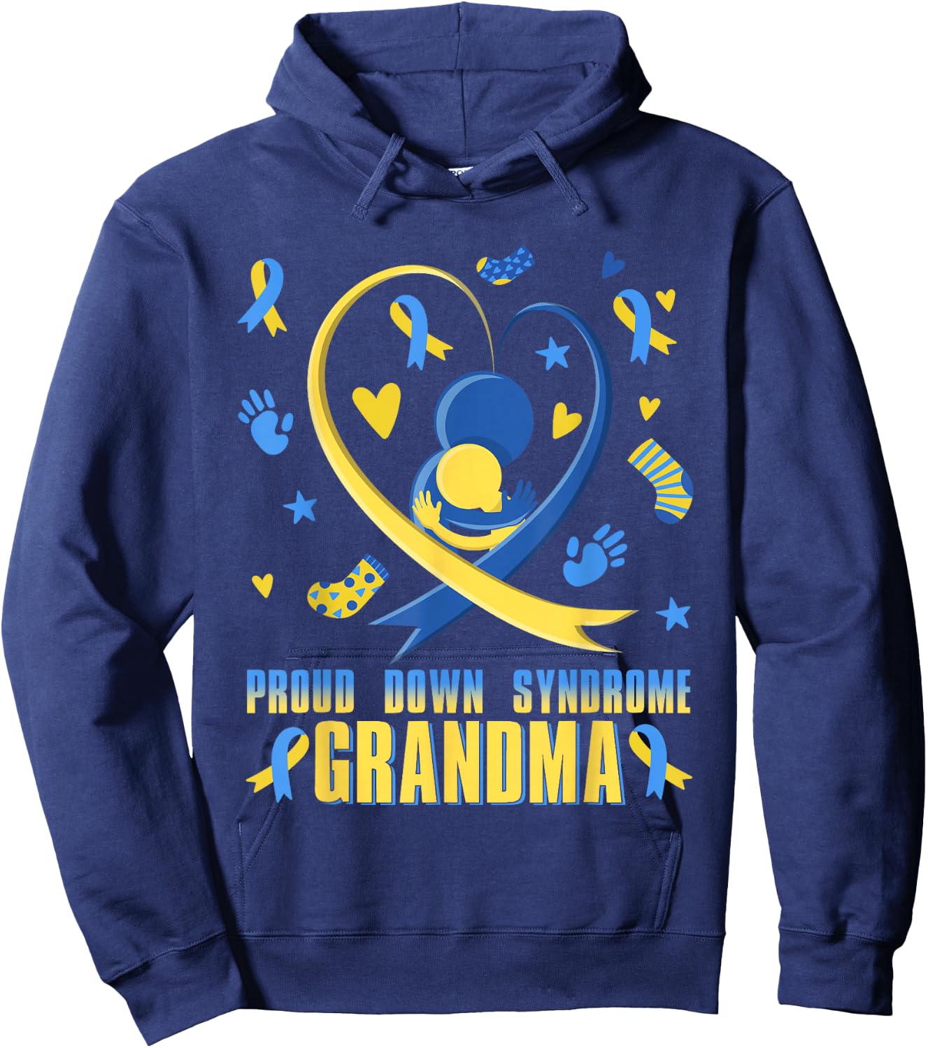 Proud Down Syndrome Grandma Down Syndrome Awareness Family Hoodie - Hoodie | Navy
