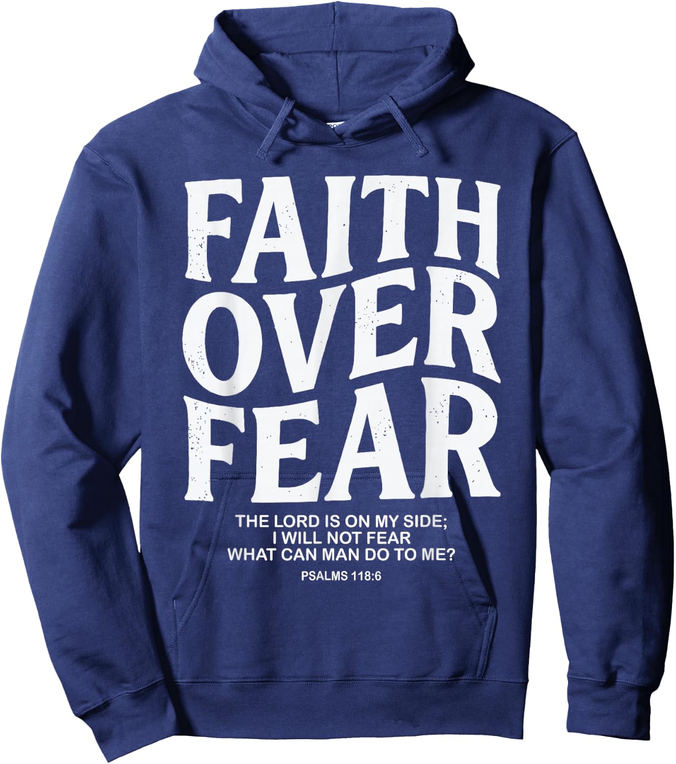 Faith Over Fear Christian Jesus Hoodie - Hoodie | Navy