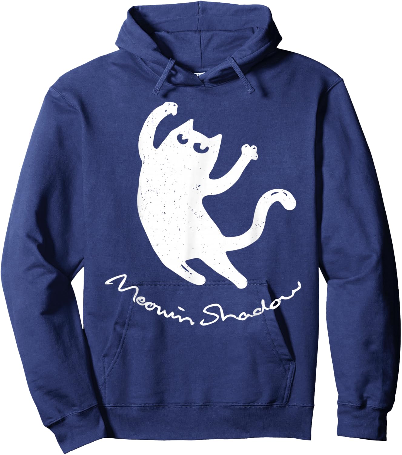 Vintage Cat Moving Shadow Khmm Meowing Kitten Shadow Light Hoodie - Hoodie | Navy