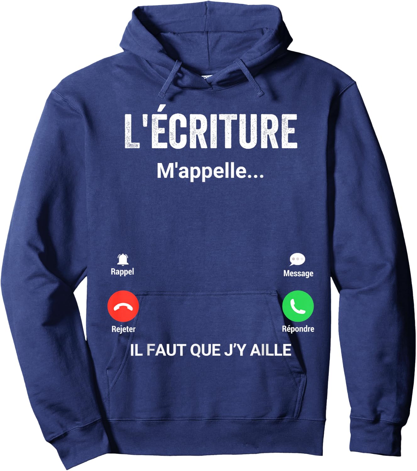 Writing Me Calls Gift Humor Writer , Black, S Hoodie - Hoodie | Navy