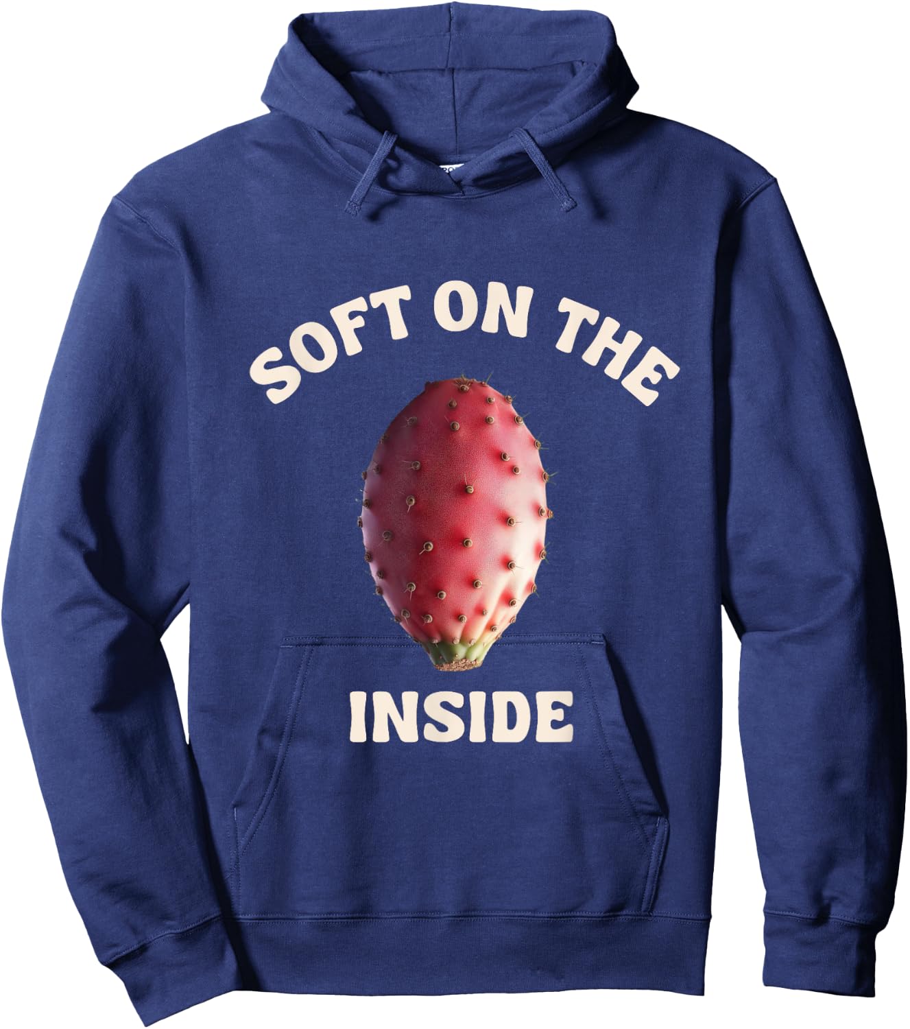 Sabra Soft On The Inside Cactus Pear Tsabar Israel Hebrew Hoodie - Hoodie | Navy