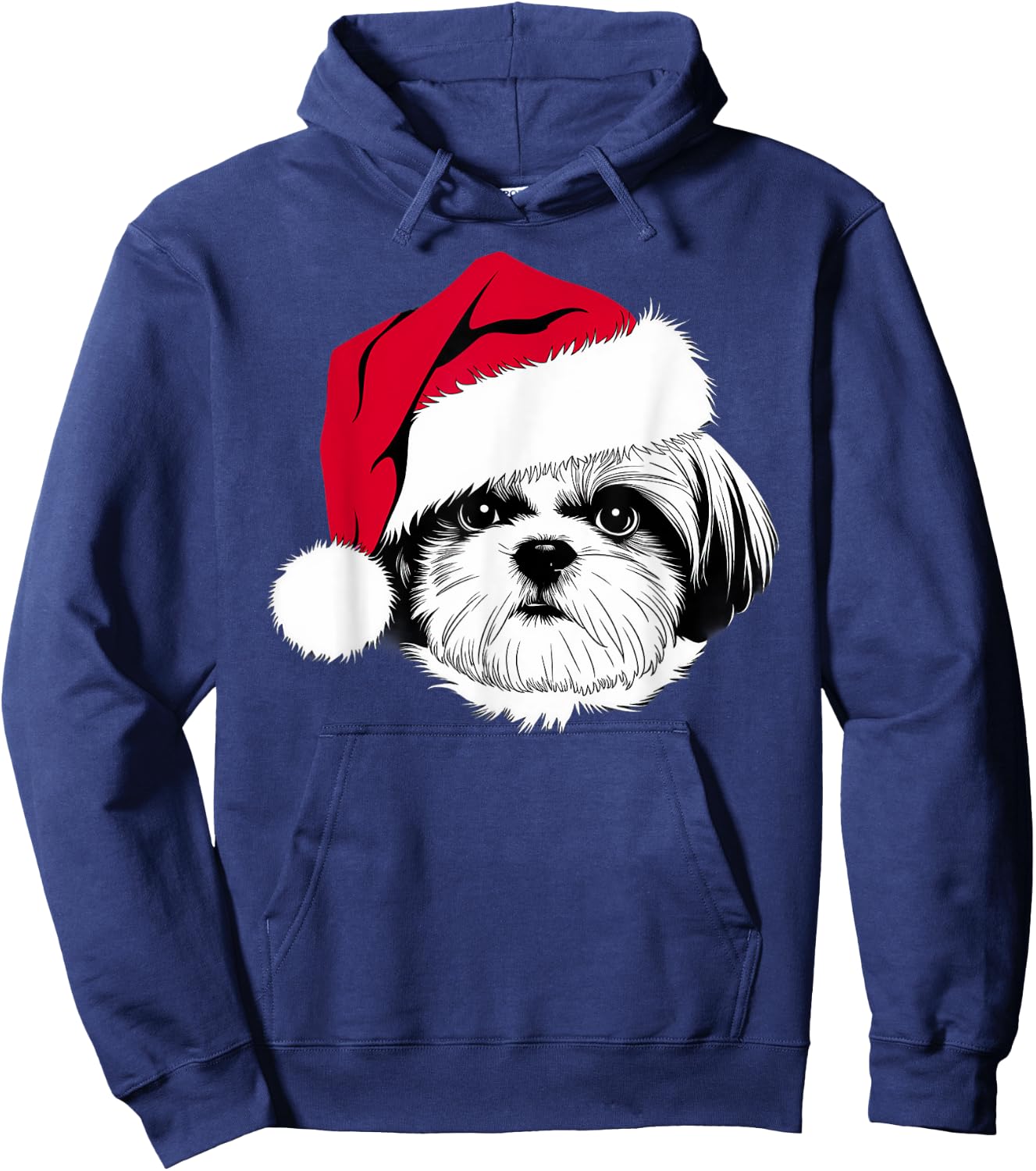 Joyful Shih Tzu Santa Dog on Shih Tzu Christmas Men Women Kids Hoodie - Hoodie | Navy
