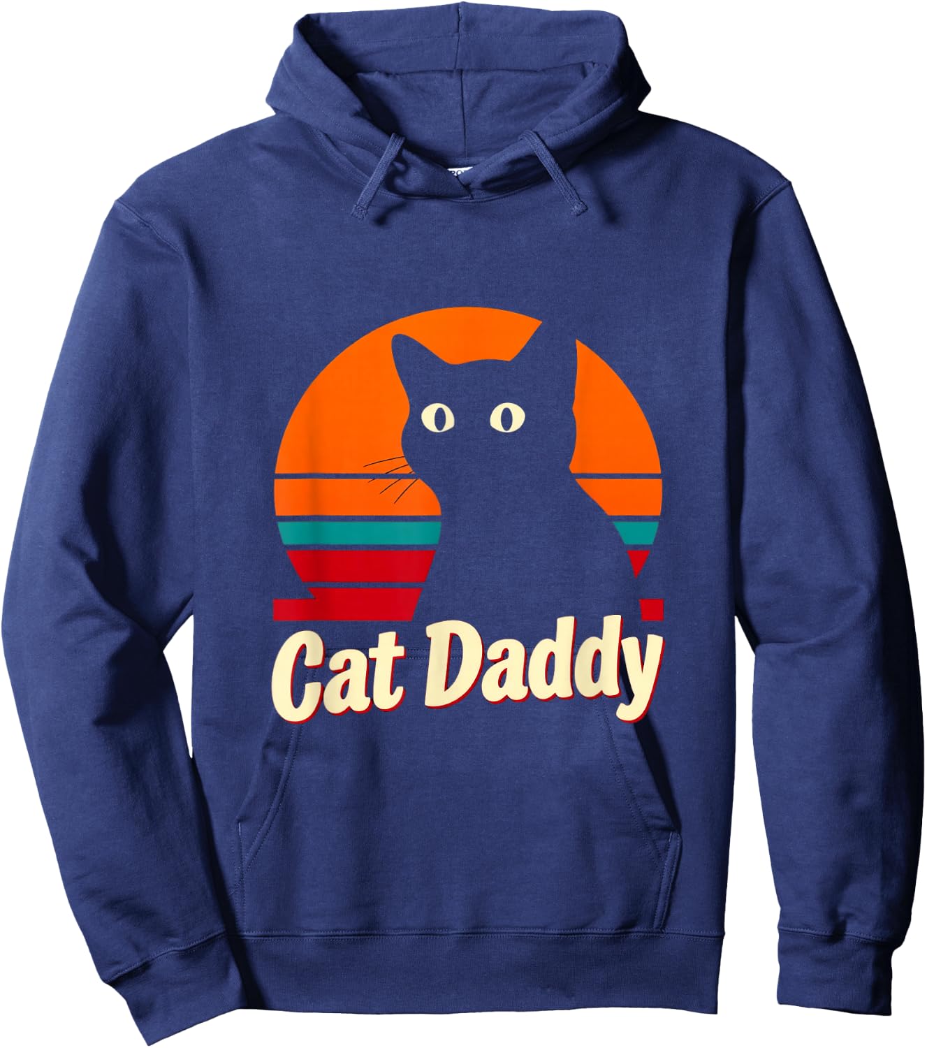 Cat Daddy Retro Cat Hoodie - Hoodie | Navy