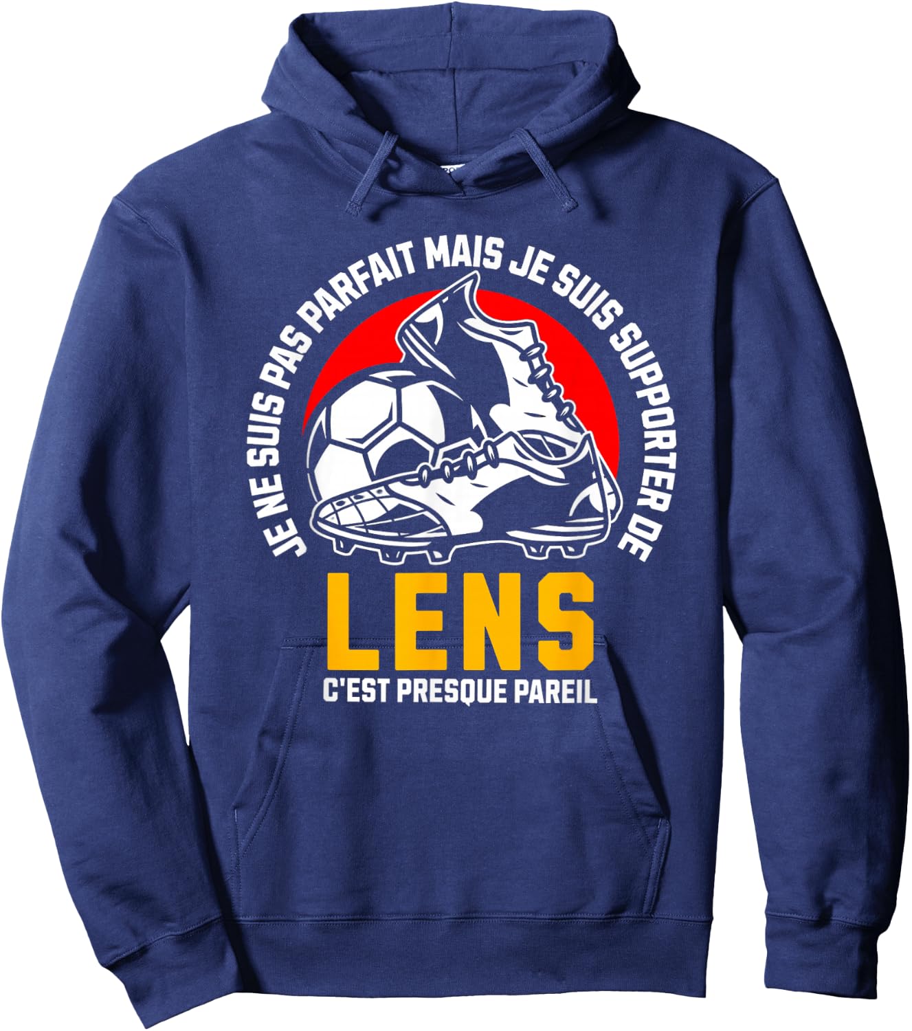 Supporter LENS FOOT - FOOTBALL - LENS HUMOUR , Black, S Hoodie - Hoodie | Navy