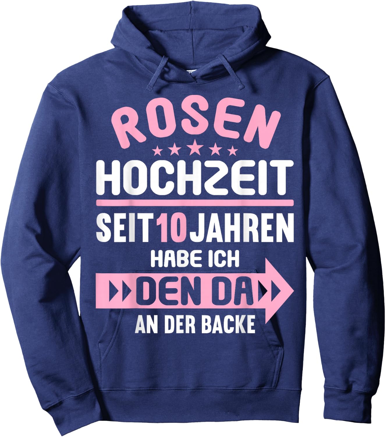 10 Jahre verheiratet Rosen Hochzeit 10.Hochzeitstag Hoodie - Hoodie | Navy