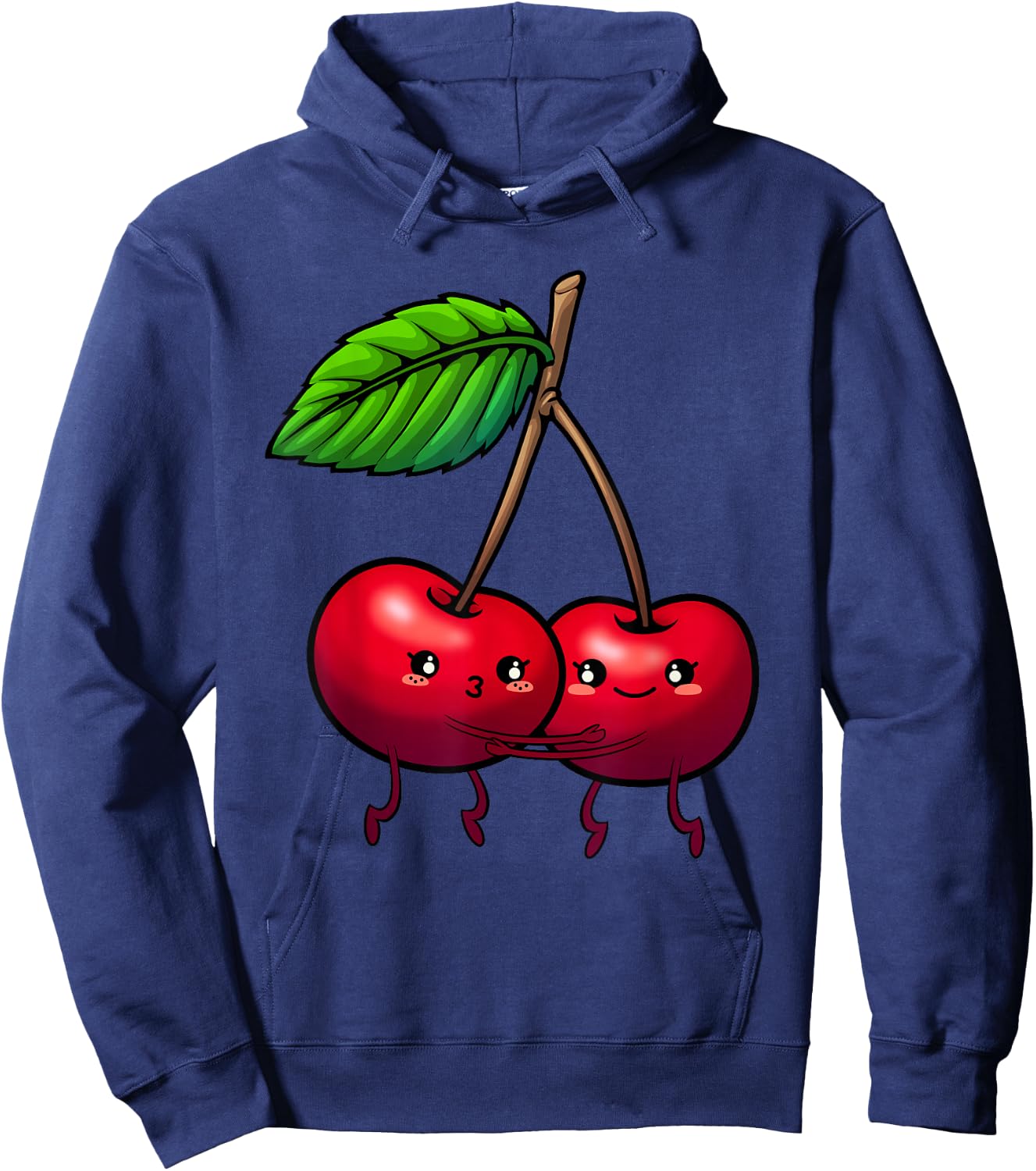 Cute Cherry Graphic Women Kids Red Cherries Print Hoodie - Hoodie | Navy