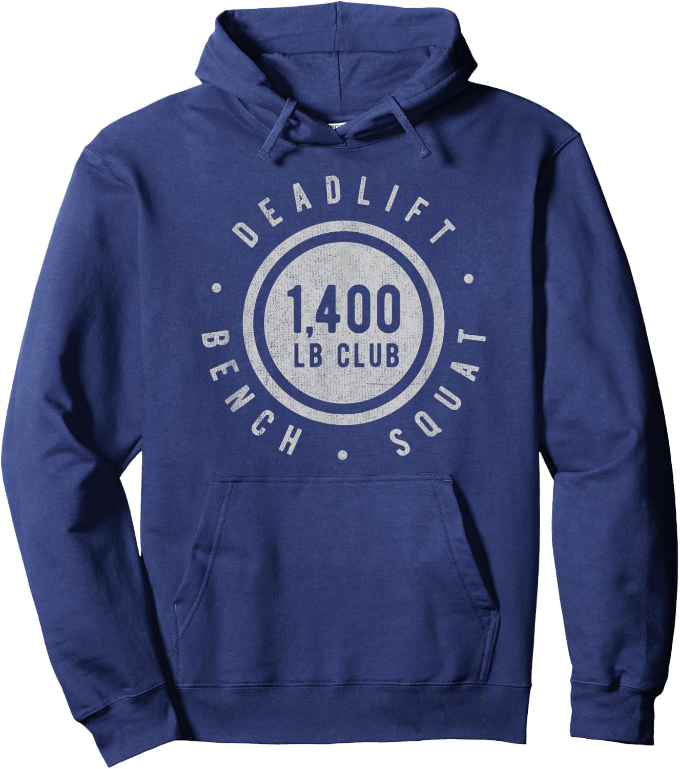 Elite 1,400lb Club Powerlifting Gym Strong Novelty Hoodie - Hoodie | Navy
