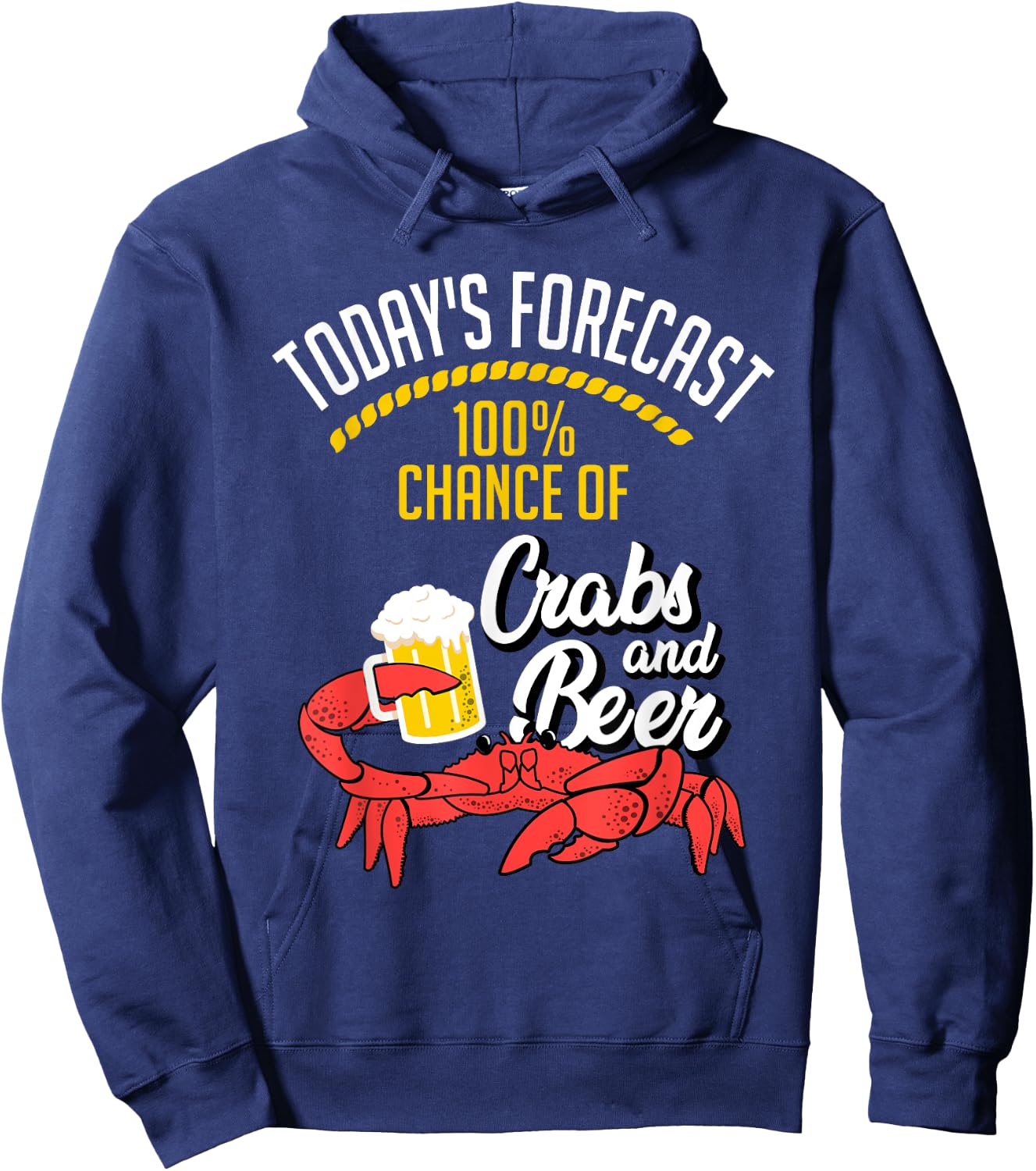 Crabs and Beer Chesapeake Blue Crab Shirt Crabbing Men Women Hoodie - Hoodie | Navy