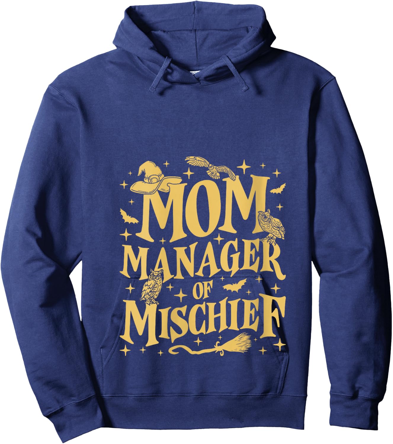Magical Mom Manager of Mischief Mothers Day Mommy Funny Mama V-Neck Hoodie - Hoodie | Navy
