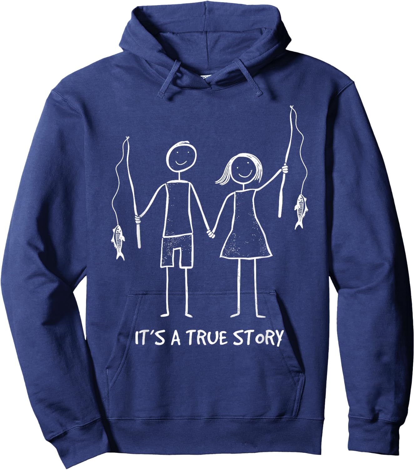 It's a True Story Of Fishing Couple Matching Boy & Girl Hoodie - Hoodie | Navy