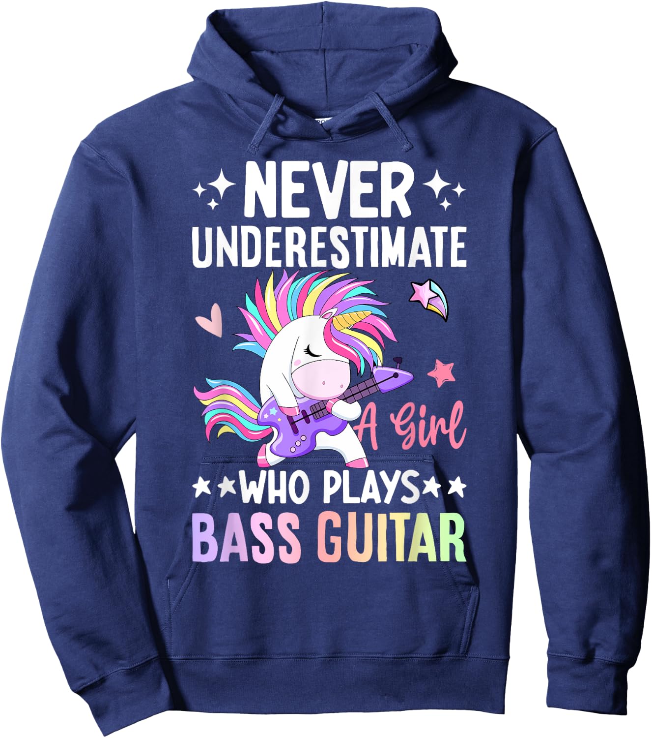 A Girl Who Plays Bass Guitar Bass Player Bassist Hoodie - Hoodie | Navy