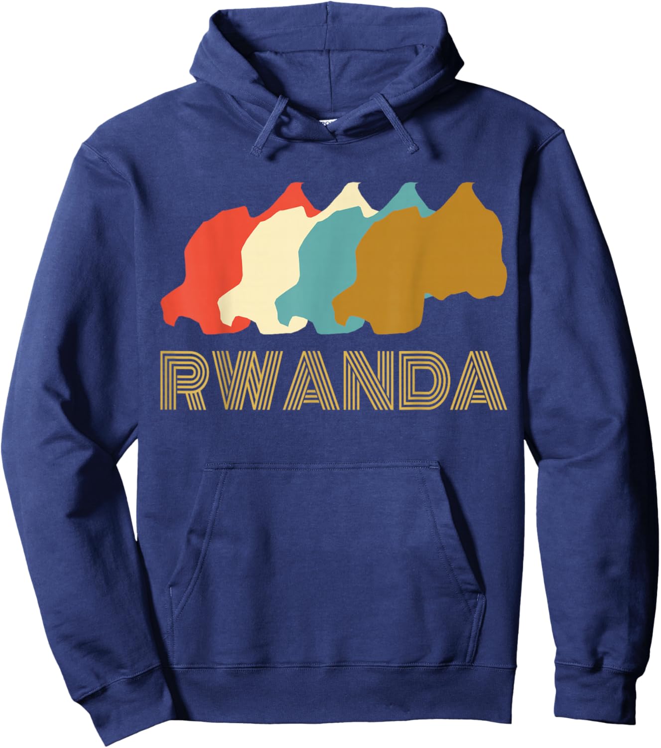Vintage Rwanda , I Love Rwanda Map Shirt Hoodie - Hoodie | Navy