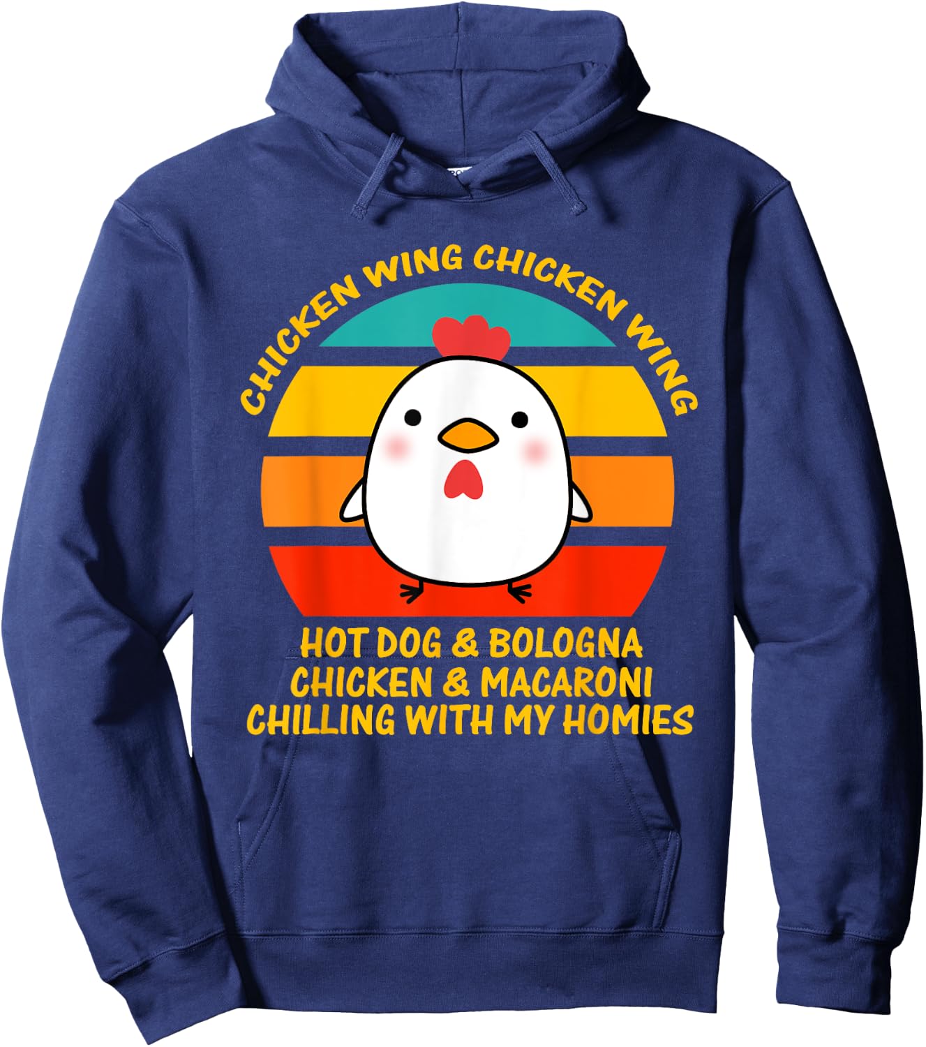 Chicken Wing Chicken Wing Hot Dog and Bologna Kids Toddlers Hoodie - Hoodie | Navy