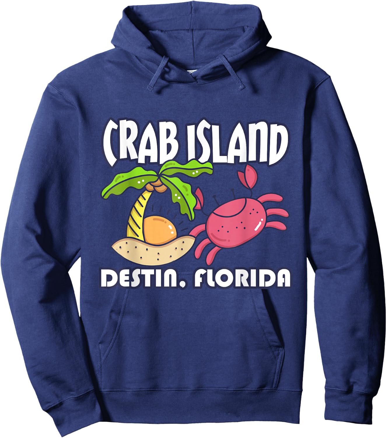 Crab Islands Destin, Florida Sandbar Souvenirs, Destin Beach Hoodie - Hoodie | Navy