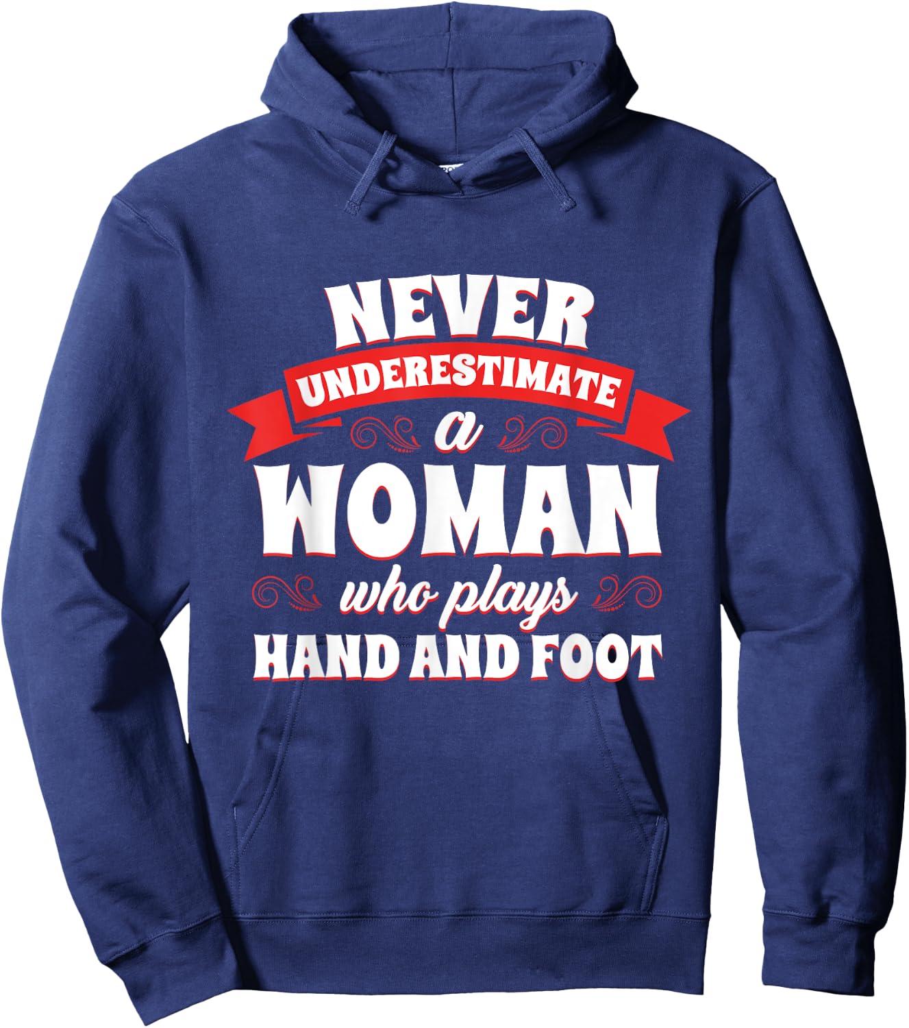 Hand and Foot Card Game Lover Funny Canasta Player Cards Hoodie - Hoodie | Navy