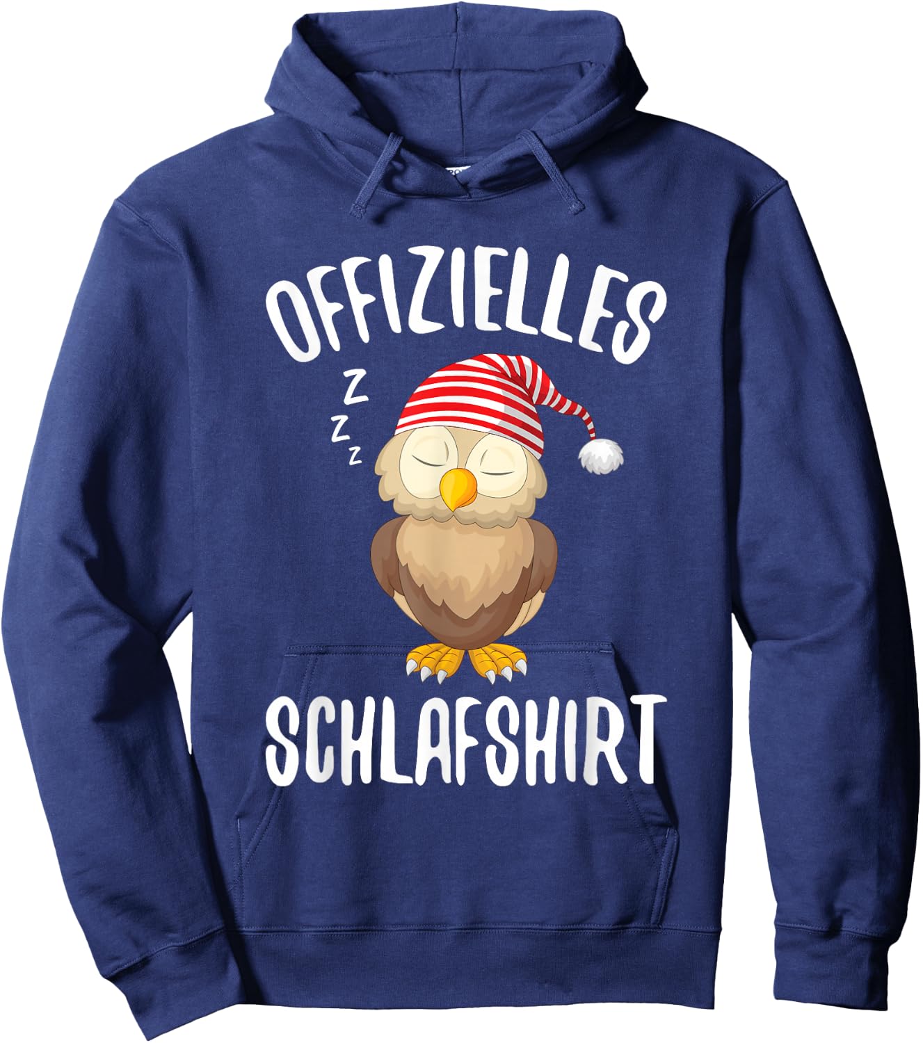 Official Sleep Shirt Owl Sleeping Saying , black Hoodie - Hoodie | Navy