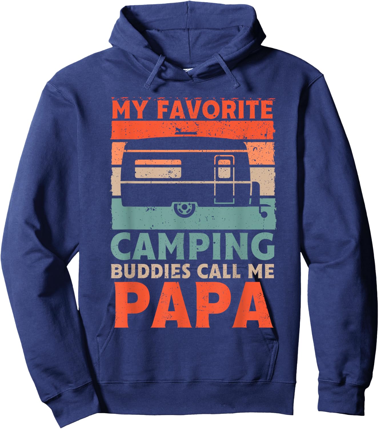 My Favorite Camping Buddies Call Me Papa Vintage Fathers Day Hoodie - Hoodie | Navy