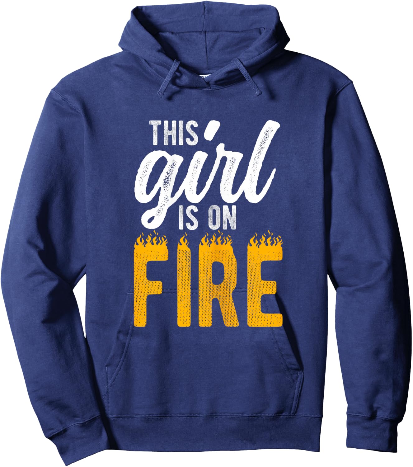 THIS GIRL IS ON FIRE Empowerment Hoodie - Hoodie | Navy