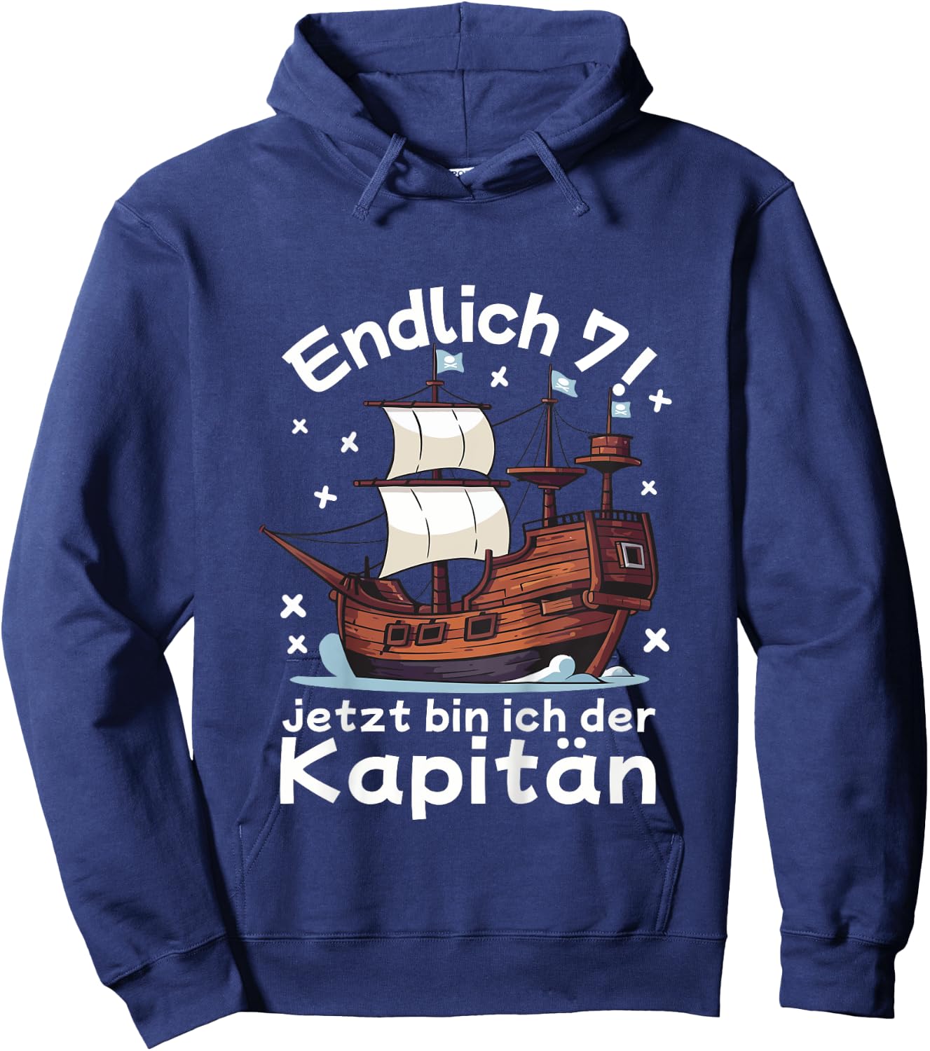 Kinder 7. Geburtstag Piraten Endlich 7 Junge 7 Jahre Piratenschiff Hoodie - Hoodie | Navy