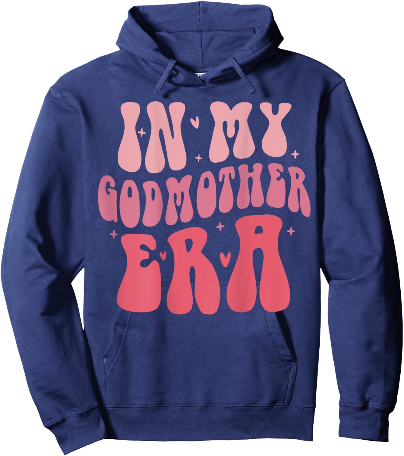 Groovy Retro In My Godmother Era, Godmama (On Back) Hoodie - Hoodie | Navy