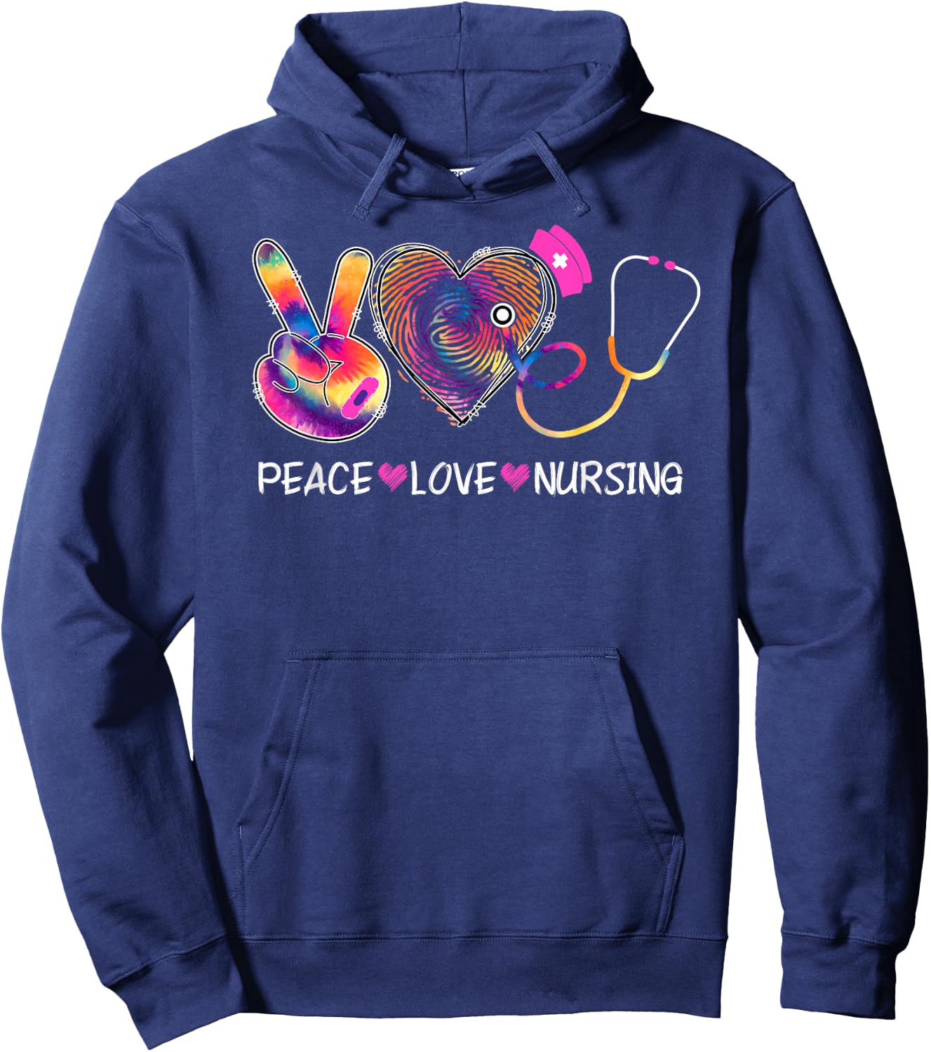 Peace Love Nursing Happy Nurse Week Day On May Hoodie - Hoodie | Navy