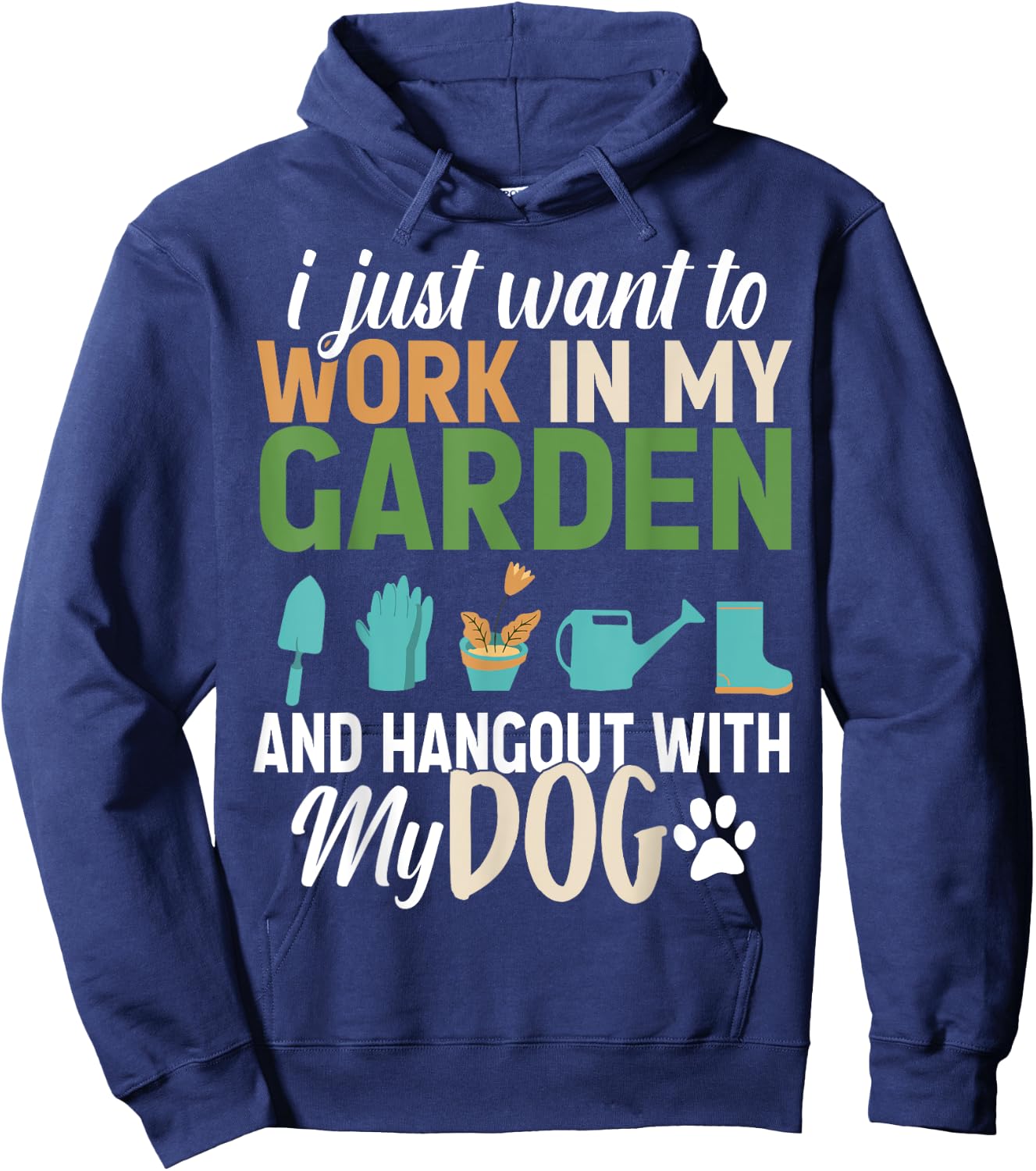 Gardening Dog Lover Gardener Garden Pet Lovers Men Women Kids Hoodie - Hoodie | Navy