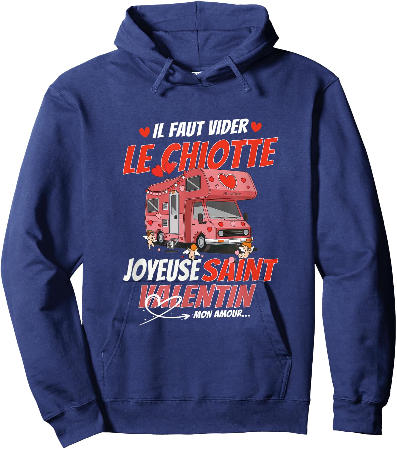 Camping Car Couple Lovers Humour Party Valentine's Day , Black, S Hoodie - Hoodie | Navy