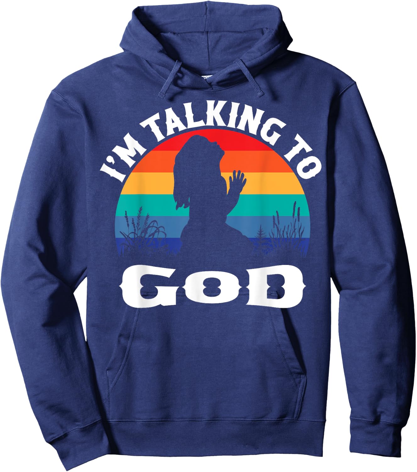 I Speak to God Retro Hoodie - Hoodie | Navy