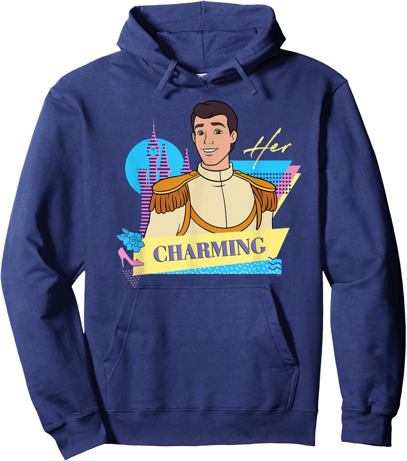 Disney Cinderella Retro Couples Matching Her Prince Charming , Black, S Hoodie - Hoodie | Navy