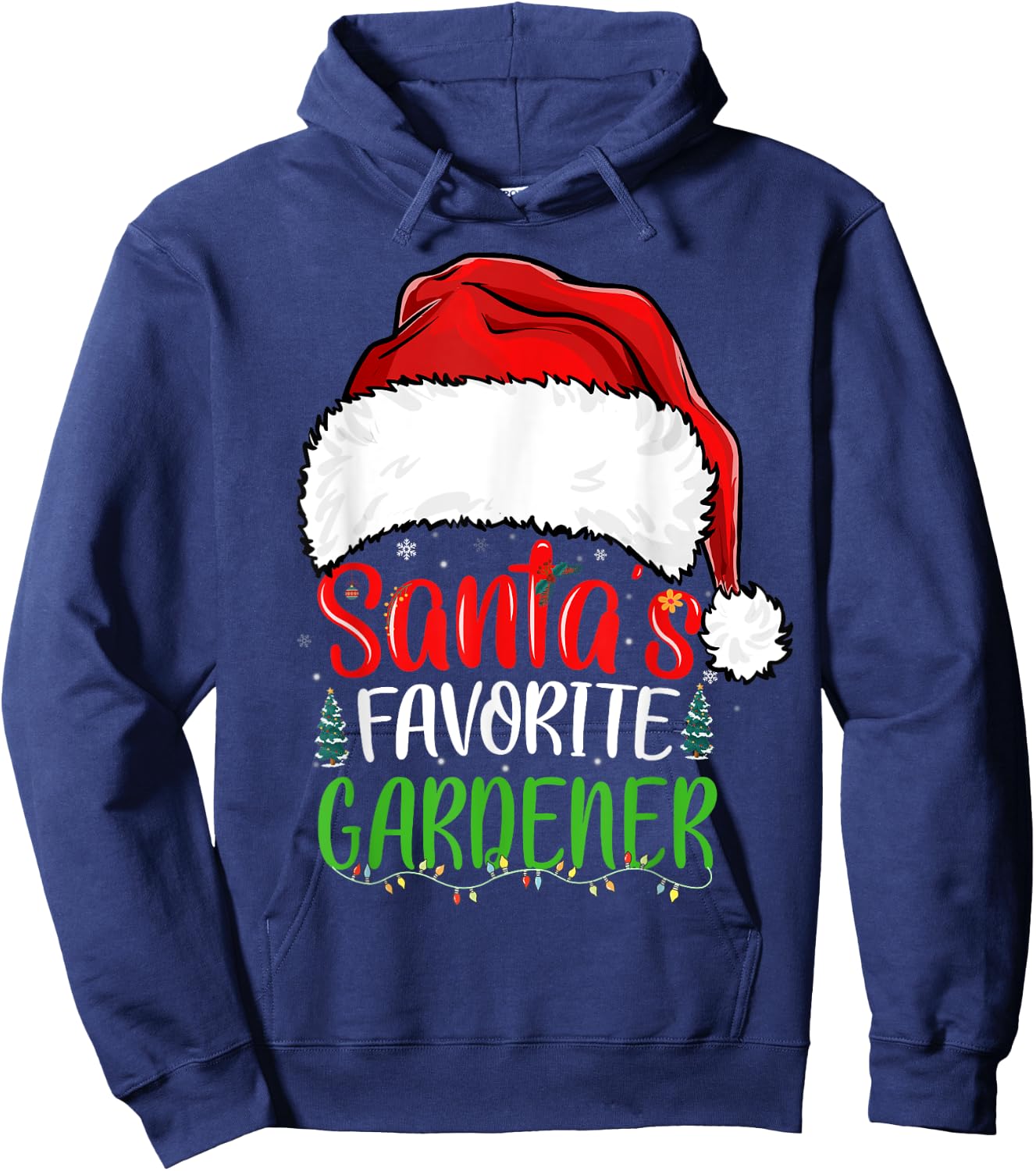 Santa's Favorite Gardener Funny Christmas Gardening Hoodie - Hoodie | Navy