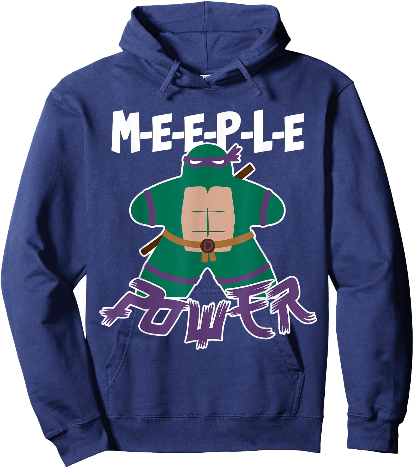Meeple Power Turtles Cartoon Board Games Adults 80s Retro Hoodie - Hoodie | Navy