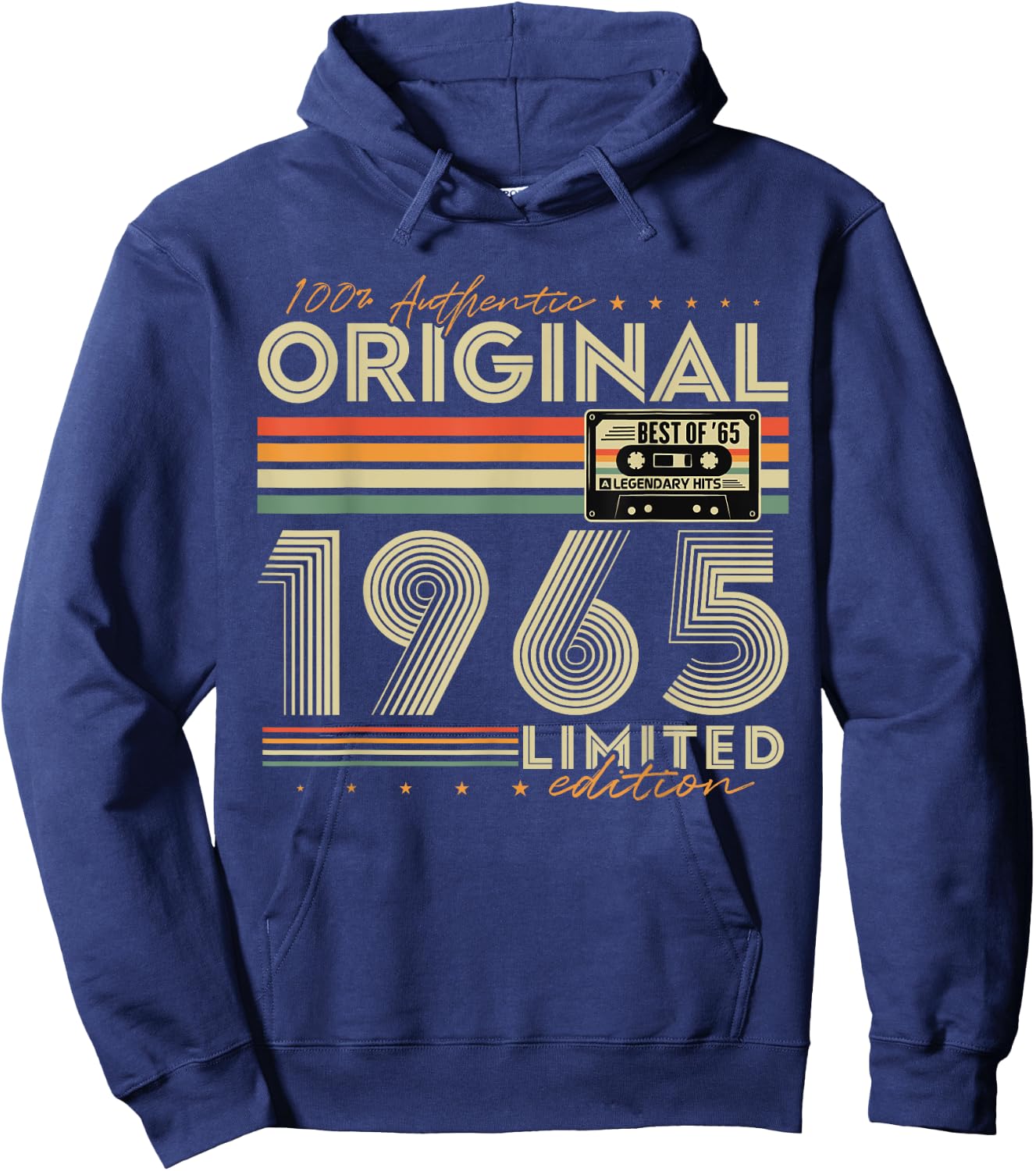 Original 1965 Vintage Gift 60th Birthday Man Woman Hoodie - Hoodie | Navy