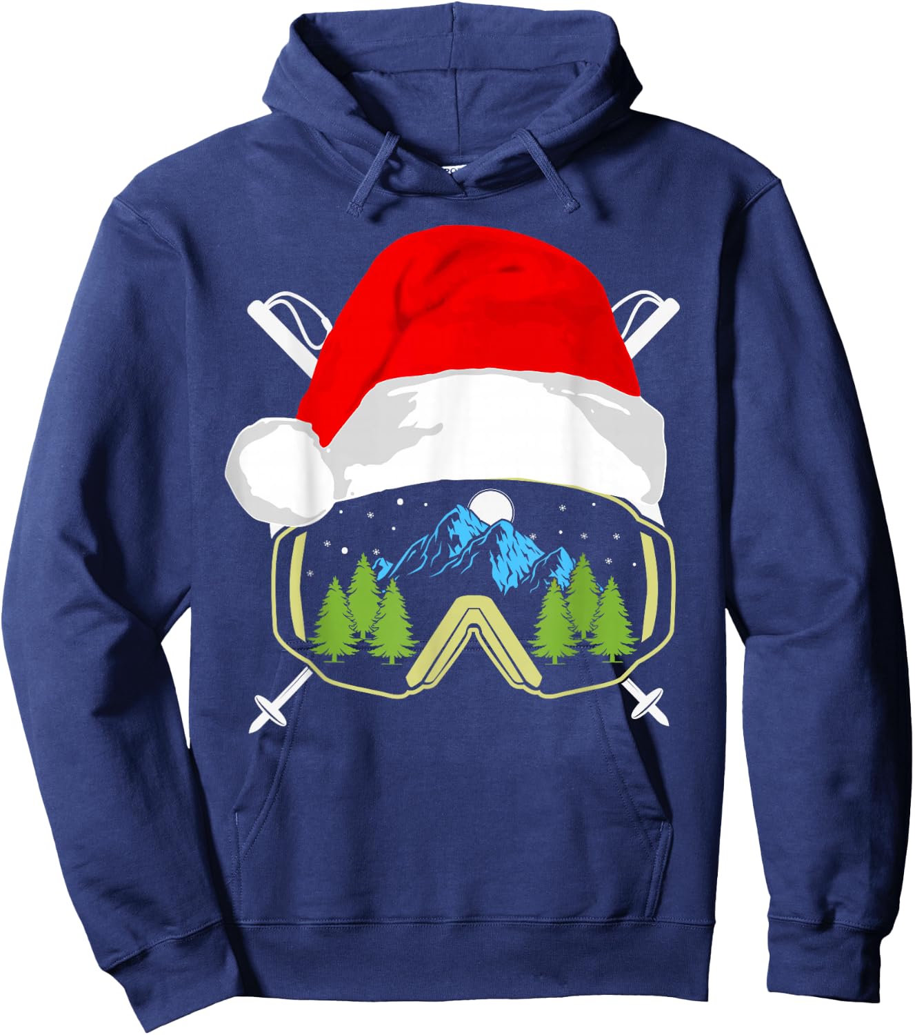 Skiing Christmas Santa Apparel Kids Snowboard Pajama Hoodie - Hoodie | Navy