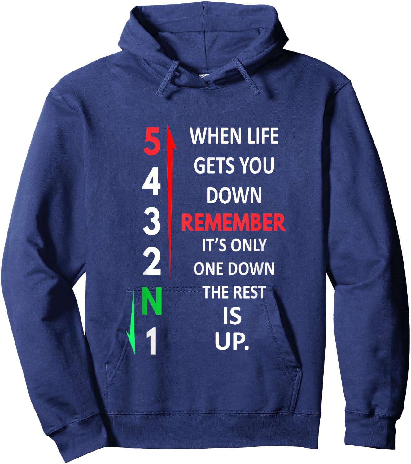 Remember 1 Down 5 Up Motorcycle Shift Pattern , black Hoodie - Hoodie | Navy